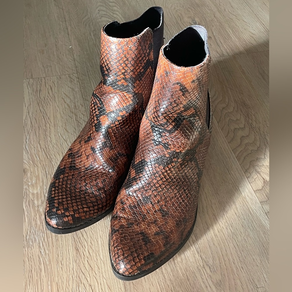 Snake Print Booties | Vegan Ankle Boots | Call it Spring Shoes